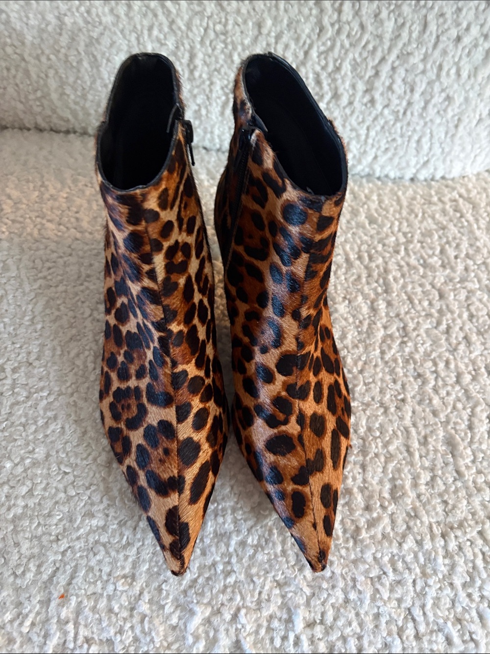 Gianni Bini Leopard Print Pointed Toe Booties - Brown & Black